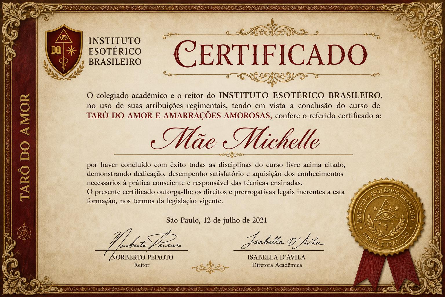 Certificado: Tarô do Amor