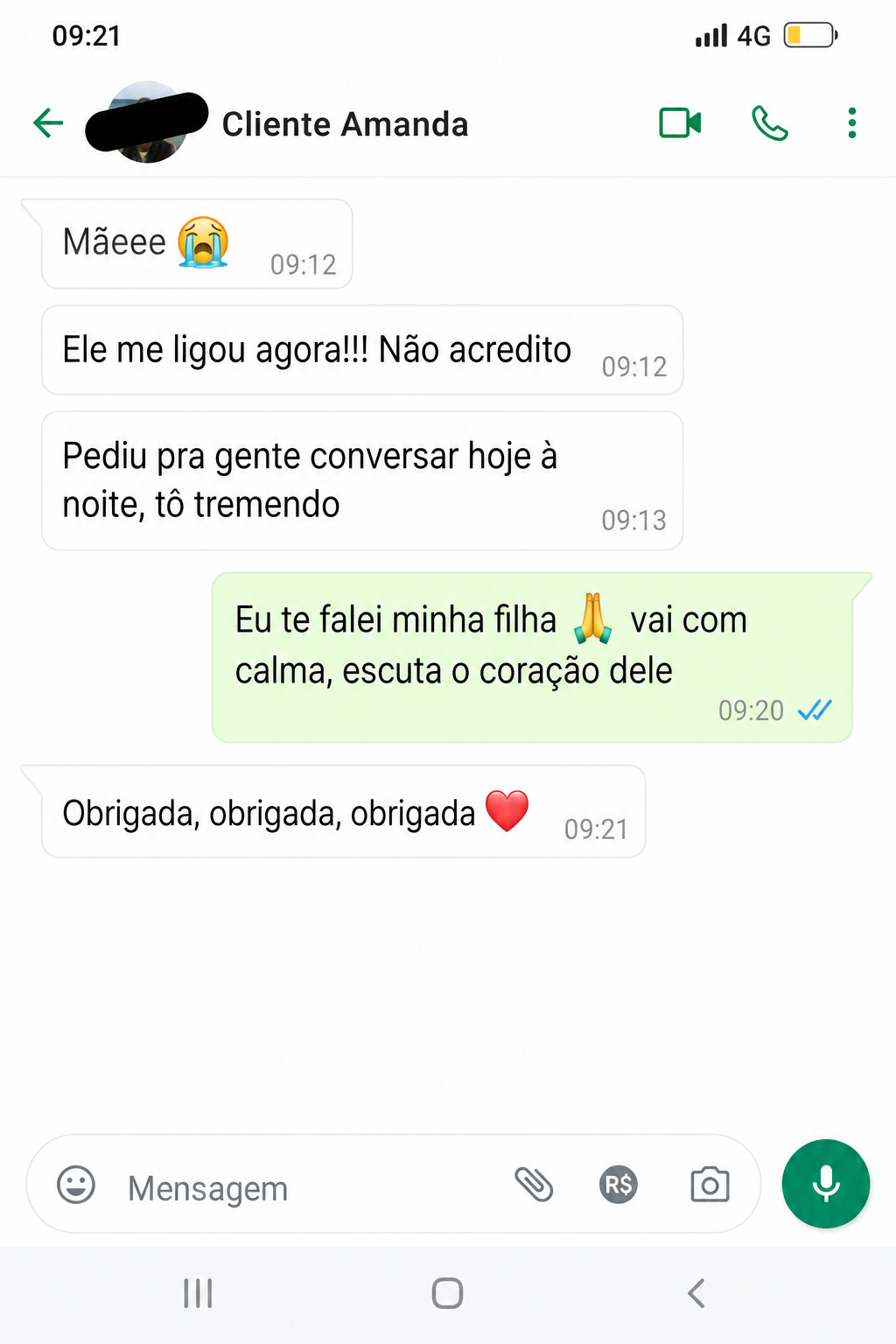 Print de conversa real no WhatsApp 1