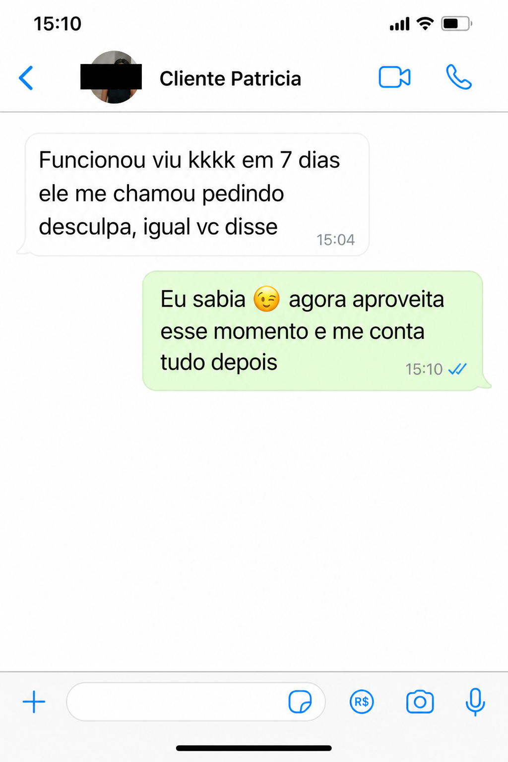 Print de conversa real no WhatsApp 3